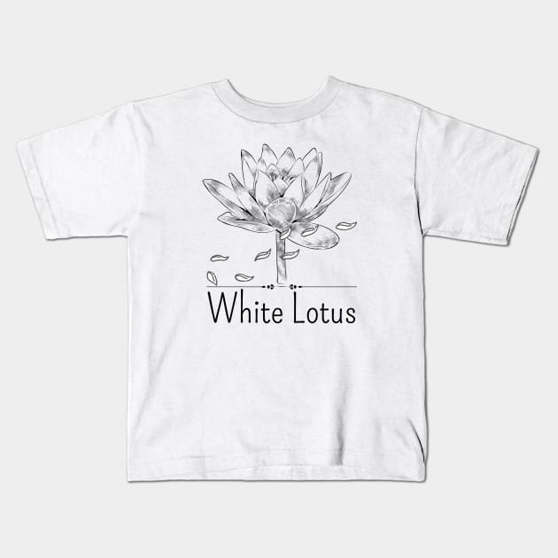 White Lotus Vintage Kids T-Shirt by Abz_Cloth